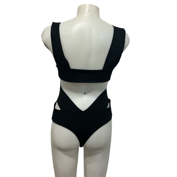 Intimately, free people black square neck sleeveless open back body suit M - Picture 2 of 6